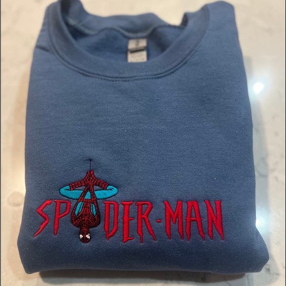 Embroidered Spiderman Graphic Crewneck - Picture 6 of 7
